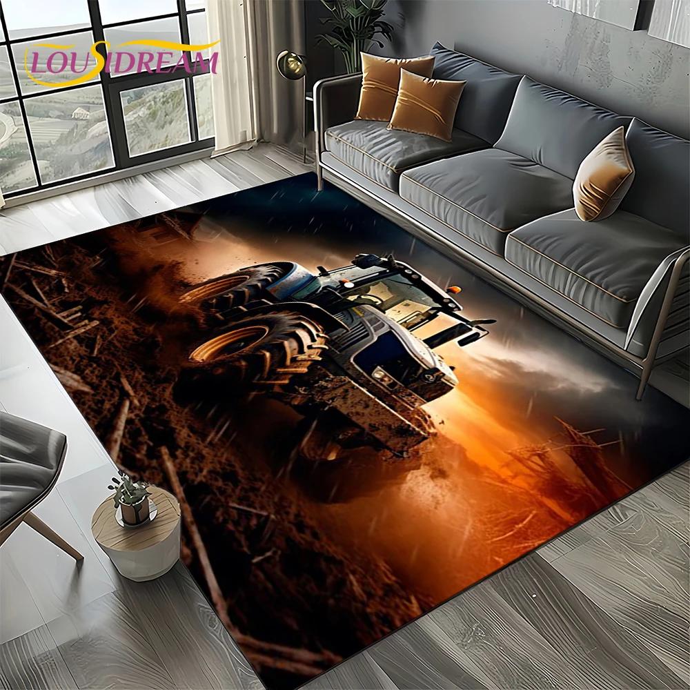 27 Style Truck Retro 3D Tractor Car Carpet Rug for Living Room Bedroom Home Sofa Decoration,Kid Area Rug Non-slip Floor Mat Gift