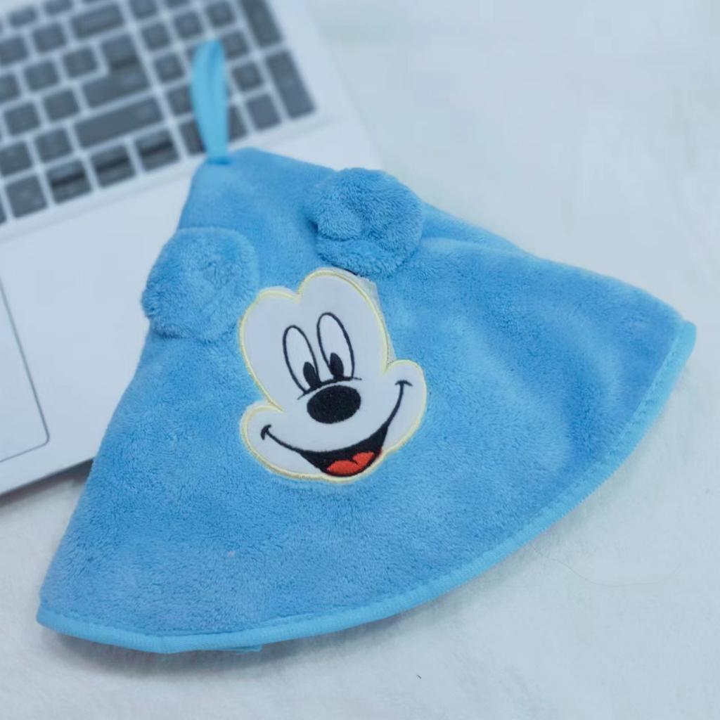 Cute embroidered hand towel Cartoon coral fleece soft and skin-friendly small towel hanging kitchen water-absorbing quick-drying round towel