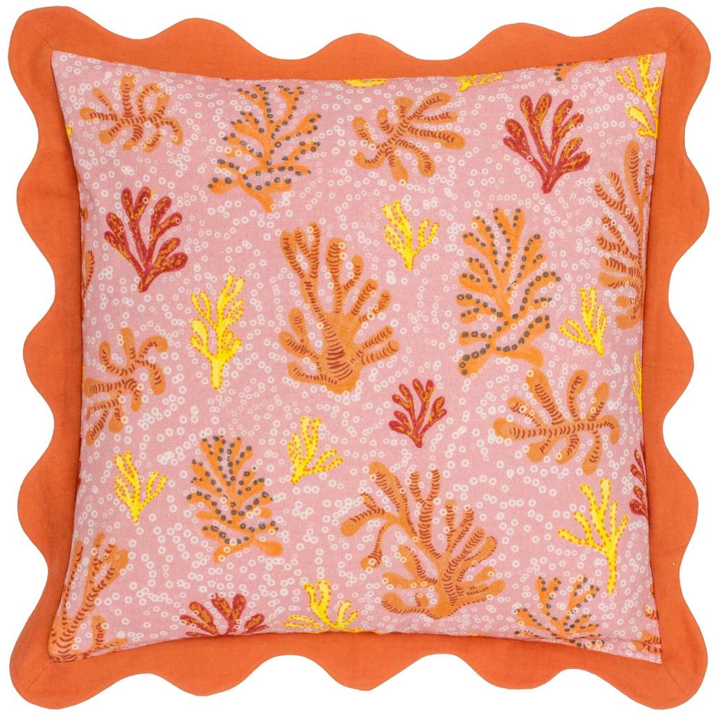 Furn Scalloped Coral Cushion Cover
