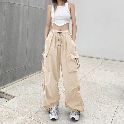 Herbst Winter Y2k Damen Neuer Stil Overalls Locker Gerade Weites Bein Hose Große Taschen Lässig Retro Leggings Trendige Hose