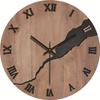 Simple and Quiet Wood Grain Decorative Wall Clock for Living Room, Creative Clock for American-style Bedroom
