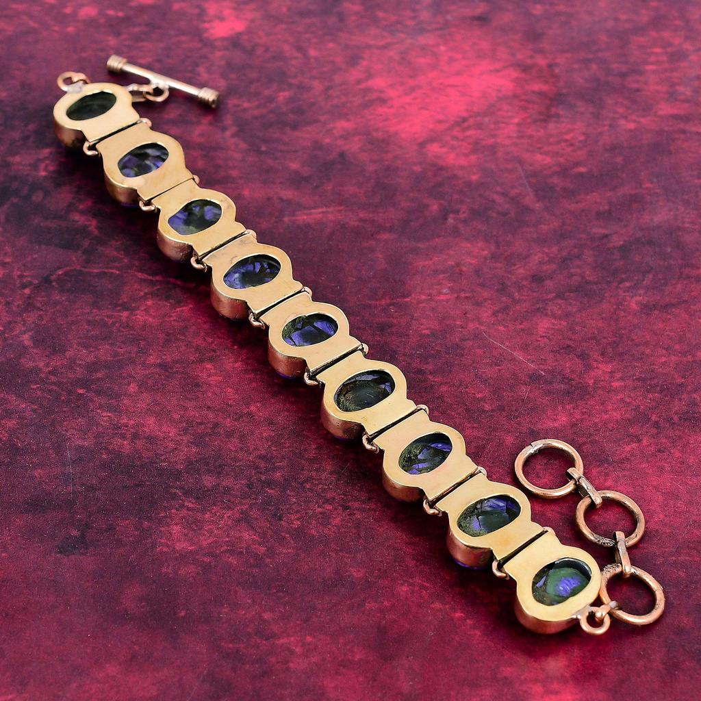 Copper Charoite Bracelet Adjustable Bracelet Copper Bracelet Gemstone Jewelry