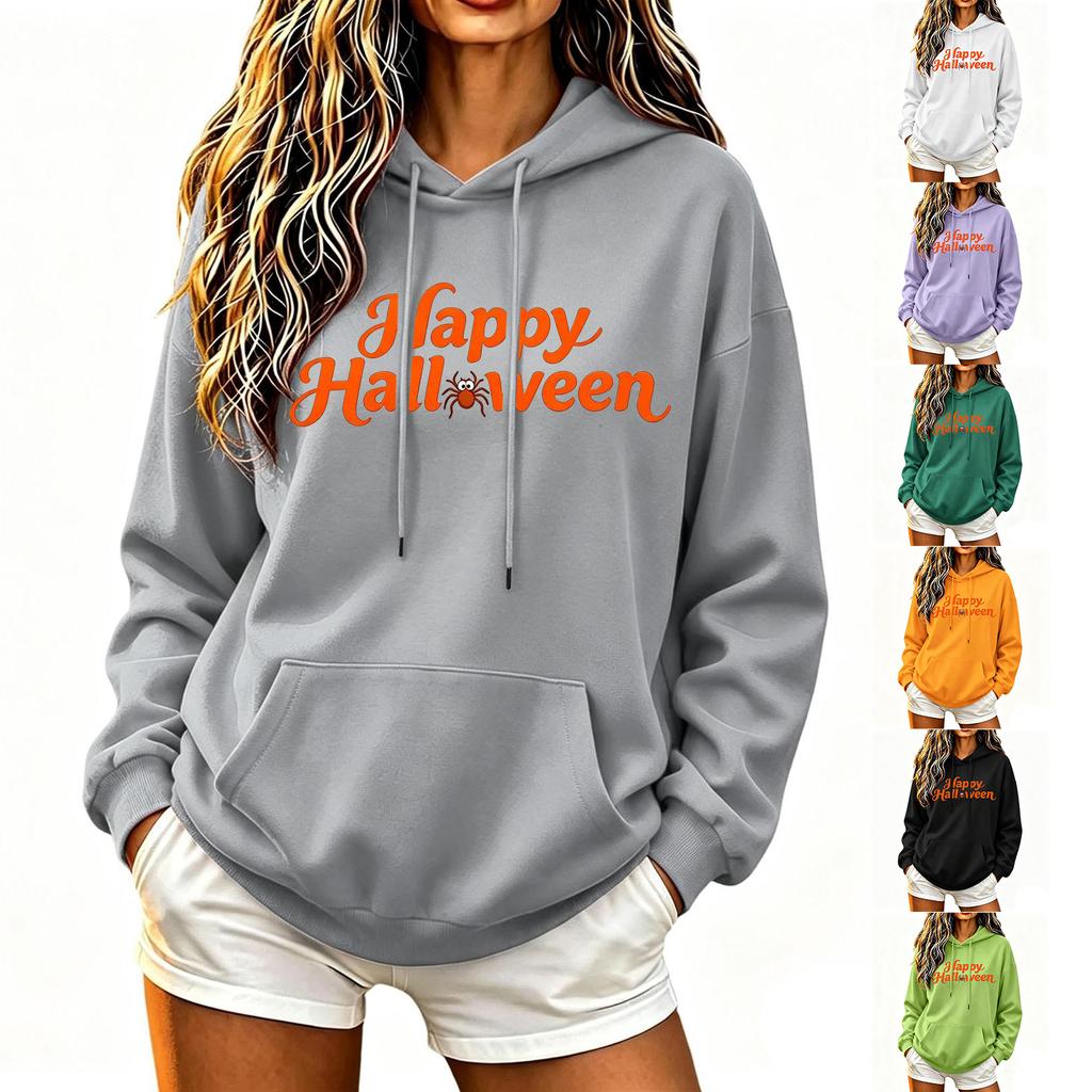 Women's Halloween Hoodie Color Loose Fit Casual Top