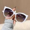 Vintage Cat Eye Sunglasses for Women, Gradient Lens Trendy Oversized Outdoor Sun Glasses