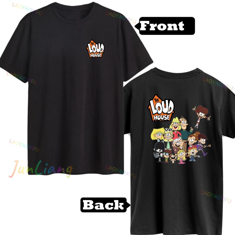 Loud House Tshirts Cartoon Print Japanese Anime Anime Teeshirt Short Sleeve Tshirt Funko Harajuku Kawaii Funny Cool Fashion