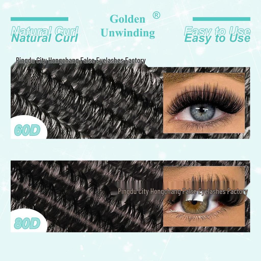 D Curl Cluster Lashes Book: 20D/30D/60D/80D Large Capacity False Eyelashes