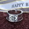 Adjustable Vintage Mens Ring With Scrollwork Design Sterling Unisex Statement Jewelry