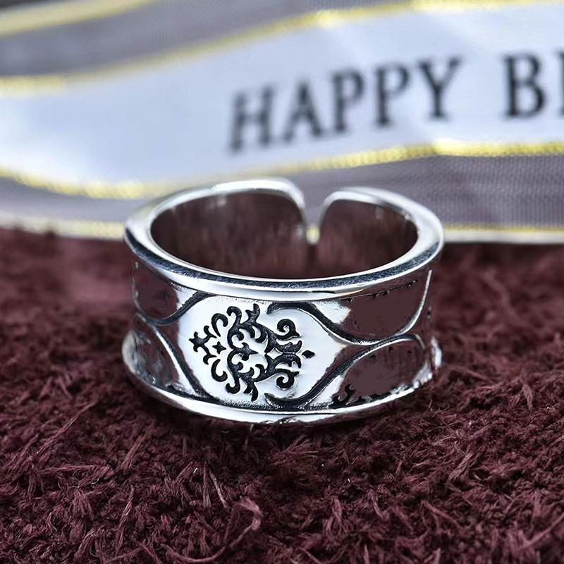 Adjustable Vintage Mens Ring With Scrollwork Design Sterling Unisex Statement Jewelry