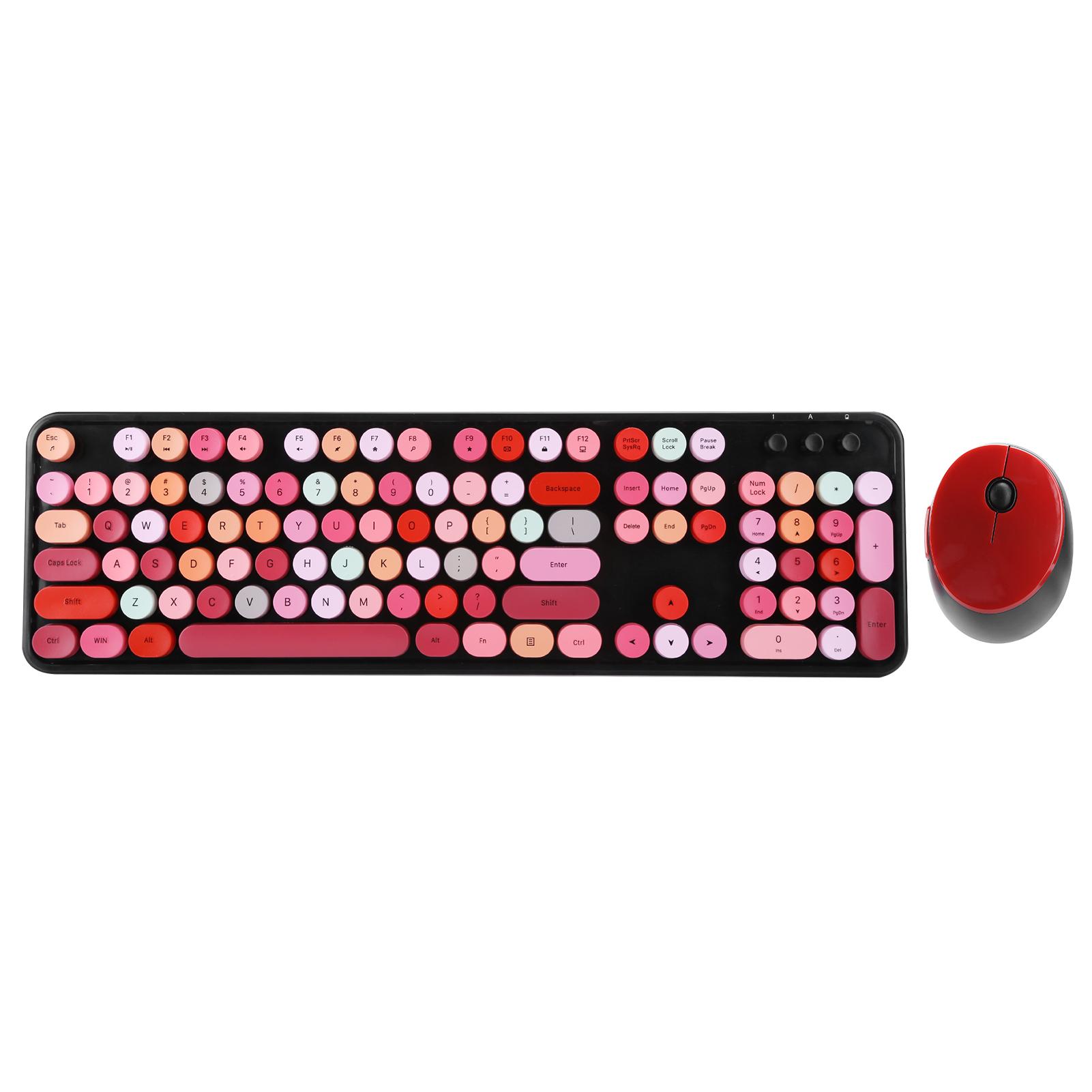 

Панк клавиатура мышь комплект беспроводной ретро офис игровой универсальный компьютер аксессуары сладкая помада