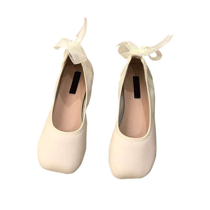Beige Evening Wind Gentle Fairy Doudou Single Shoes Women's Shoes 2025 New Spring Mary Jane Flat Granny Shoes