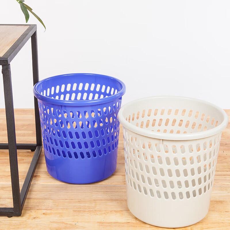 M&G Solid Color Plastic Trash Can