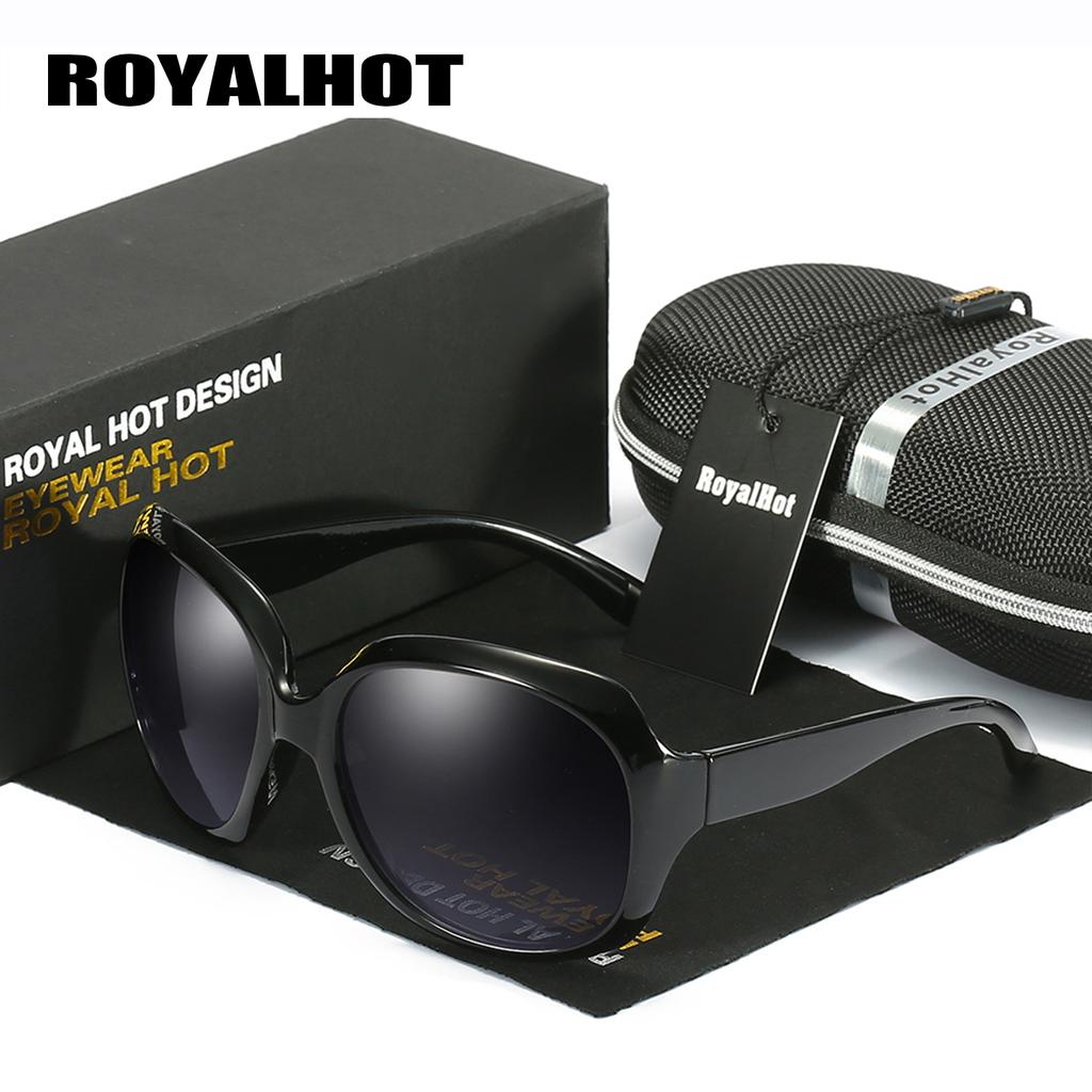 Royal Hot Women Men Big Oval Frame Resin Polarized Uv400 Sunglasses Eyewear Glasses