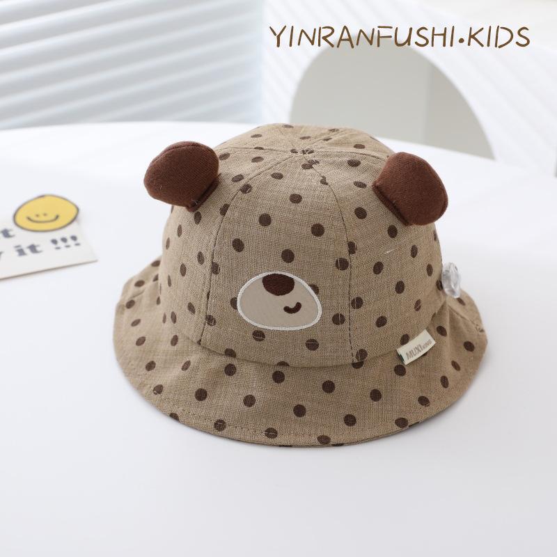 Baby Hat Spring and Autumn Thin Style Cute Cartoon Sun Protection Fisherman Hat Boy and Girl Baby Baby Baby Age Basin Hat Day