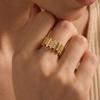 14K Gold Electroplated Geometric Round Zircon Open Ring Super Sparkling Niche Light Luxury Women Index Finger Fashion Jewelry