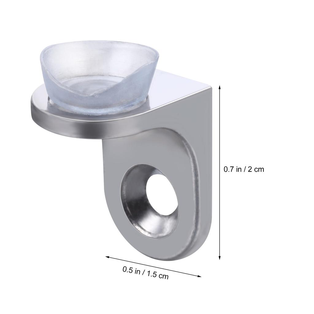 16Pcs Solid Board Shelf Supports Zinc Alloy L-Shaped Suction Cup Brackets for Glass Cabinets Bookcase Plate Holders Sturdy Fixed