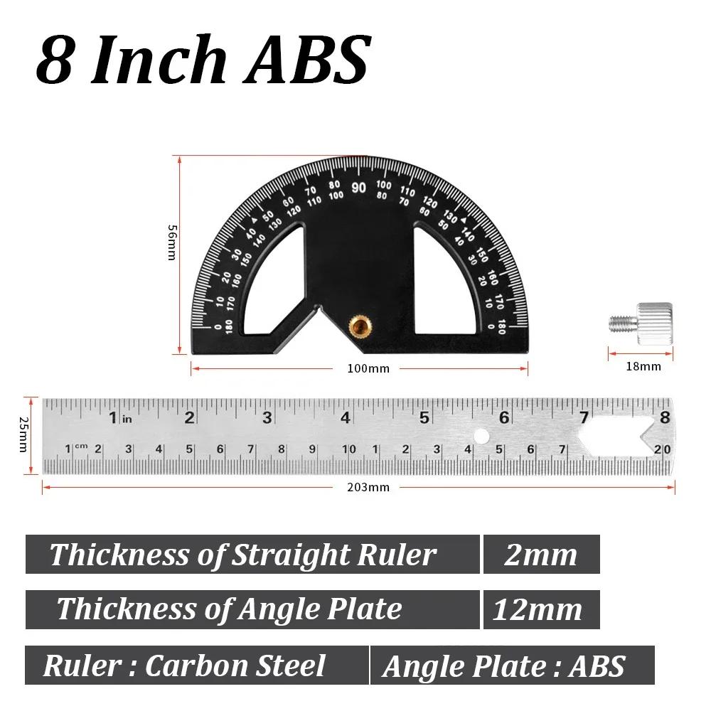 8/12 Inch 180 ° Aluminum Alloy Multifunctional Angle Gauge Goniometer Ruler Precision Multi-angle Measurement Tools Protractor