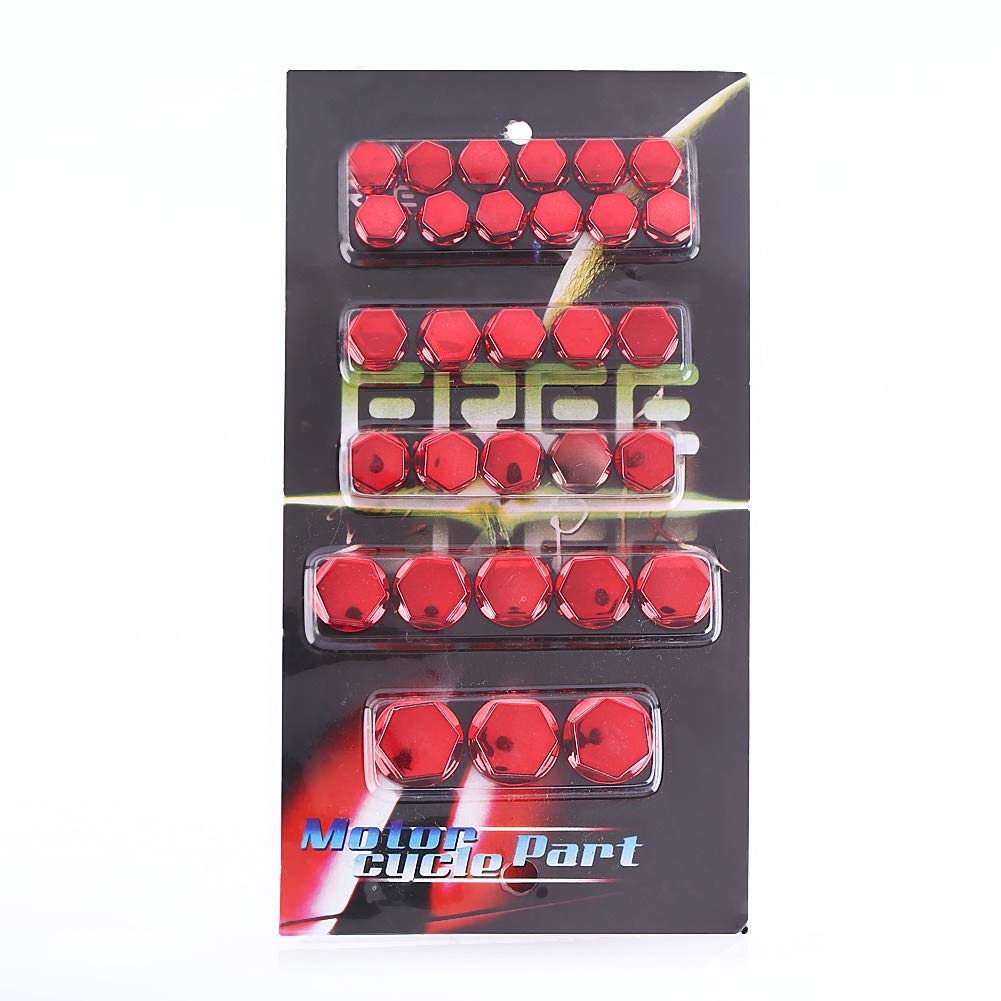 

30PCS Motorcycle Screw Cap, Motorcycle Screw Nut Cover Cap Motorcycle Screw Nut Bolt Cap Cover Decoration (Red) красный