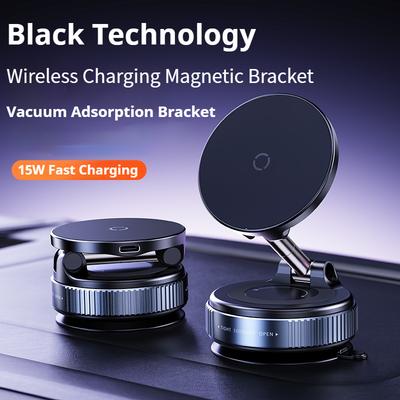 Wireless Charging Car Phone Stand Mechanical Vacuum Suction Cup Strong Magnetic Adsorption Bracket Navigation Universal Holder