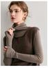 100% Pure Cashmere Rolled Hem Sleeveless Shawl Collar Women's Vest for Autumn/Winter