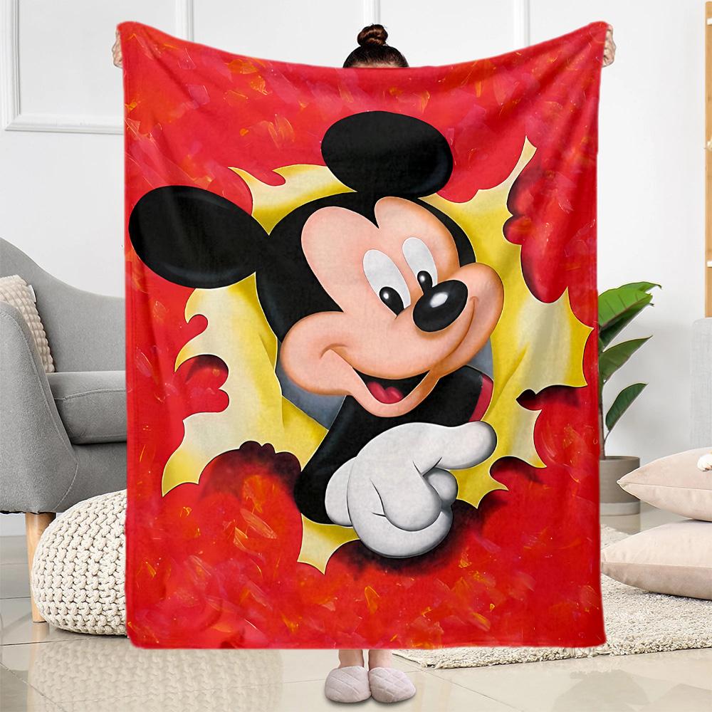 Mickey Mouse Starry Night Blanket Warmthful Decor Perfect for Sofa Office Chair Livingroom Four Seasons Universal Playful Design