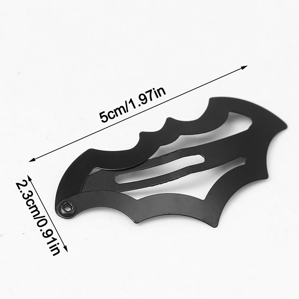 10/20Pcs Bat Shape Halloween Bat Hair Clips Halloween Theme Metal Furry Bat Hair Clips Masquerade Fun Hair Clips