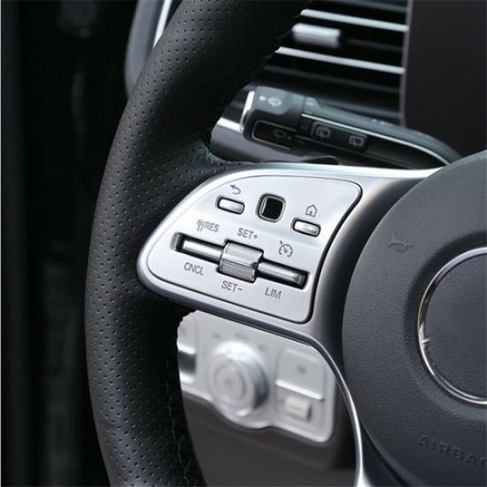 Silver Car Steering Wheel Button Frame Cover For Mercedes Benz A C E Class