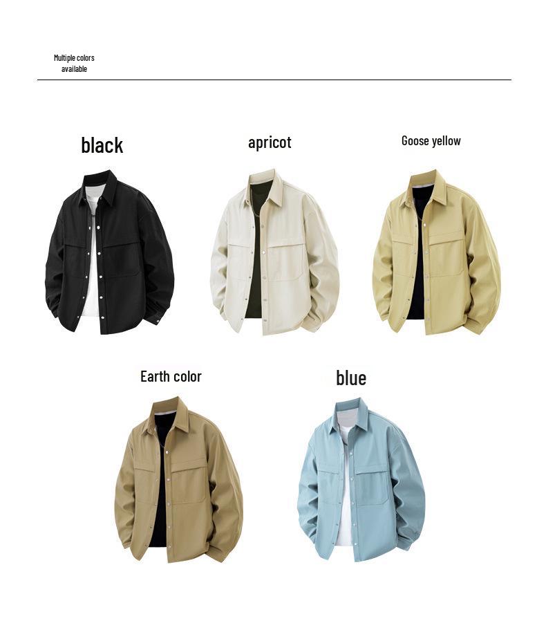 Men's High-End American Workwear Jacket: Trendy Spring/Autumn Loose-Fit Shirt-Style Coat (Customizable)