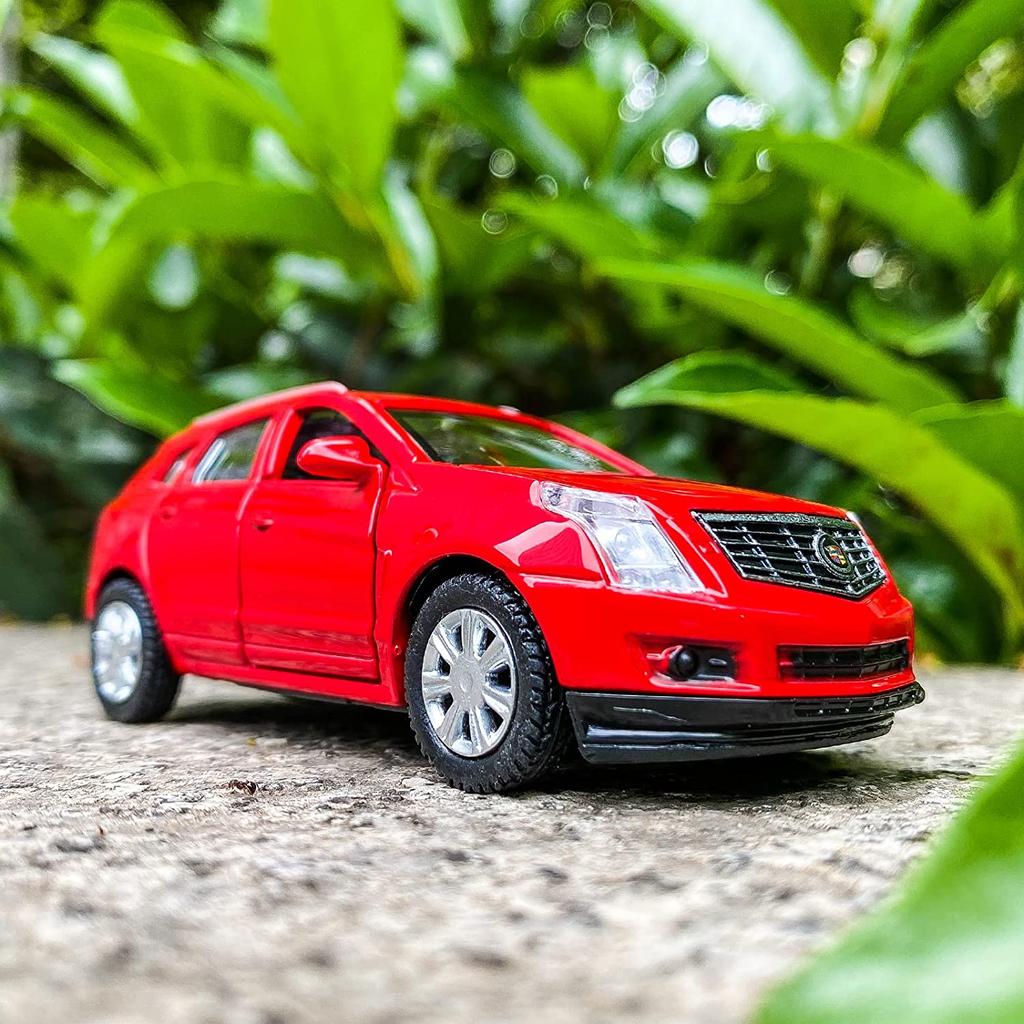 1:Scala 43 Cadillac SRX Model de jucărie din aliaj turnat sub presiune, Vehicul cu funcție de tragere înapoi pentru copii, adulți, colecție de cadouri