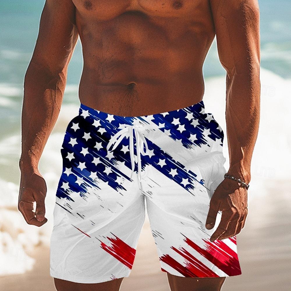 

Men s Flag 4th of July U.S. 250th Anniversary American Flag Board Shorts Swimming Trunks Shorts Mid Waist Fashion XL