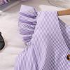 Flickors vardagsklänning sommar barnmode flygärm prinsessklänning