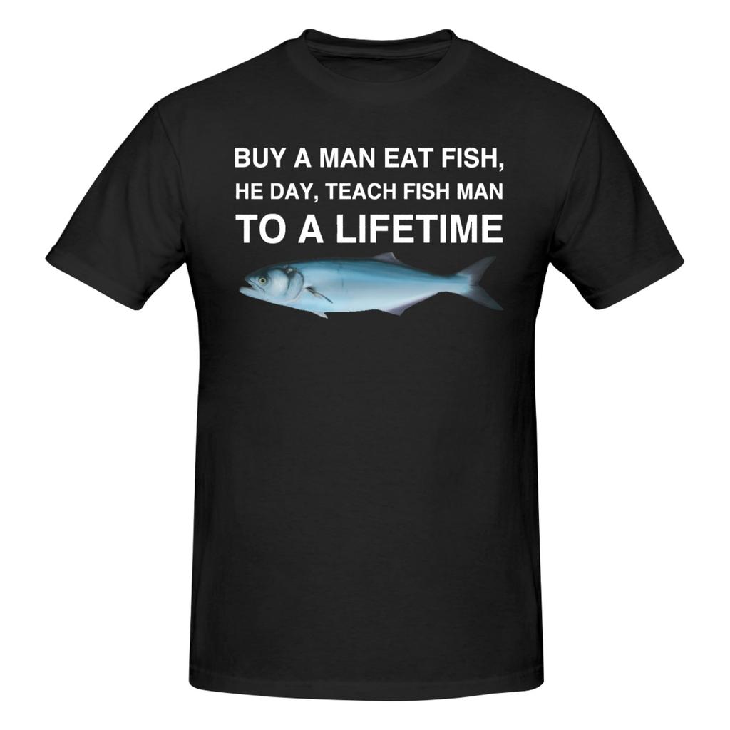 Fih Funny Meme T Shirt Men Women Short Sleeve Graphic Fish Fishing Clothing Streetwear Summer Loose Fit Pure Cotton Tee Tops