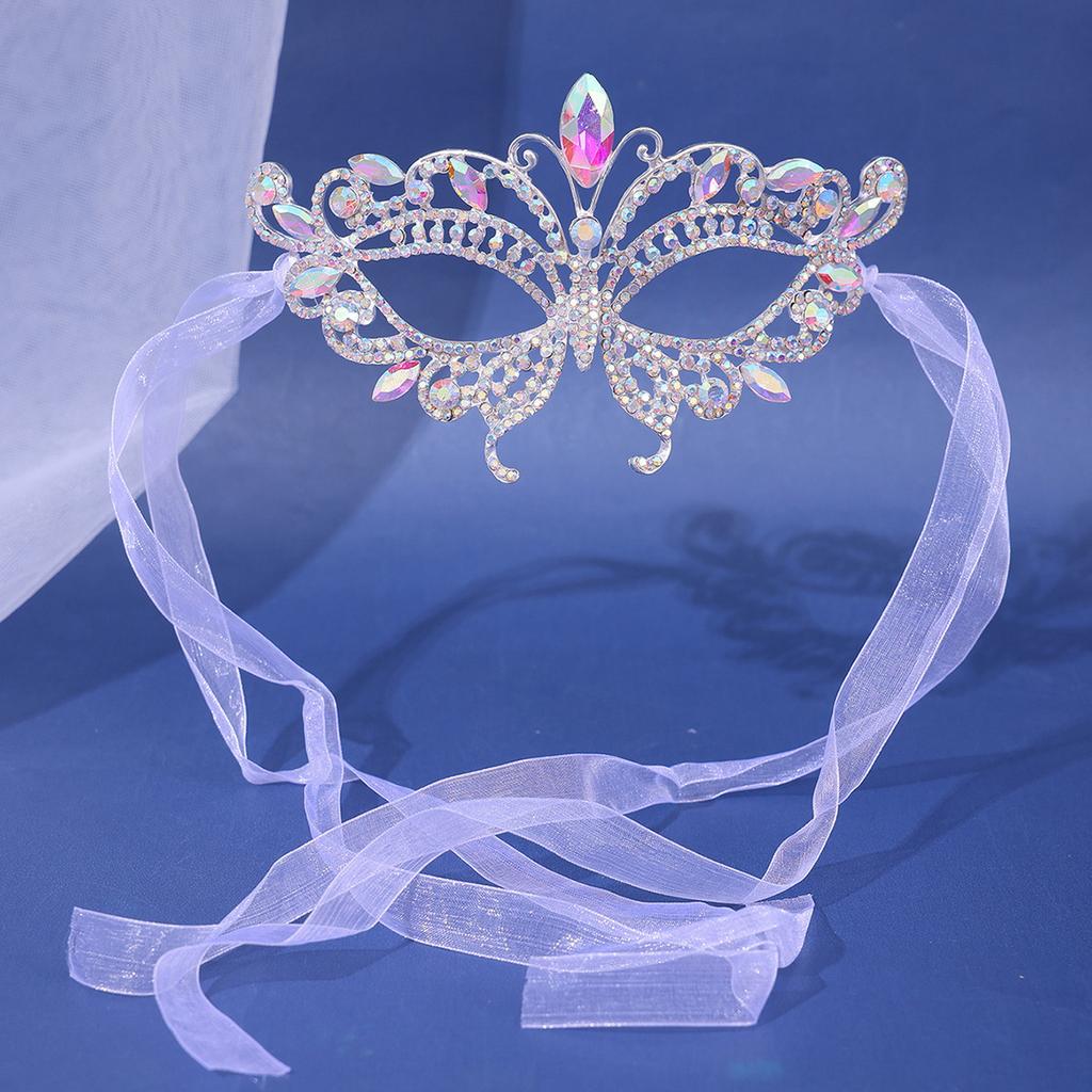 Women Crystal Masquerade Mask Rhinestone Fancy Mask Evening Party Mask for Masquerade Ball Banquet Cosplay