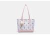 Floral Pink Girly Tote Bag: Cute, Large-Capacity, Versatile Shoulder Bag for Students