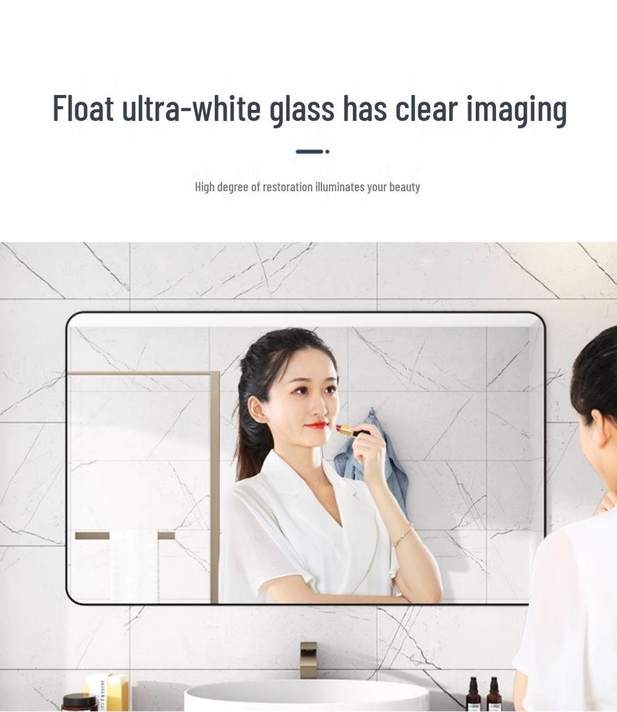 Self-Adhesive Wall-Mounted Bathroom Mirror for Makeup