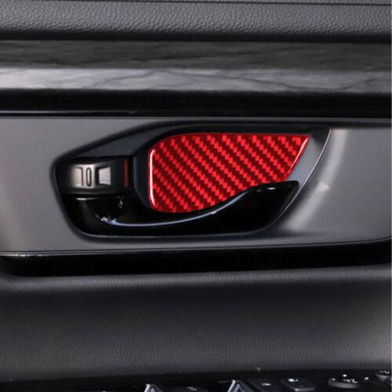 4Pcs Red Carbon Fiber Door Handle Bowl Cover Trim For Honda CR-V 2017-