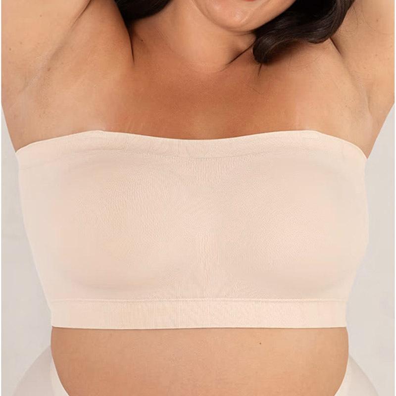 Špeciálne pre vysoko kvalitné bandeau topy, zberané, protišmykové, nezanechávajúce stopy, priedušné, telové, prémiové dámske podprsenky M brown