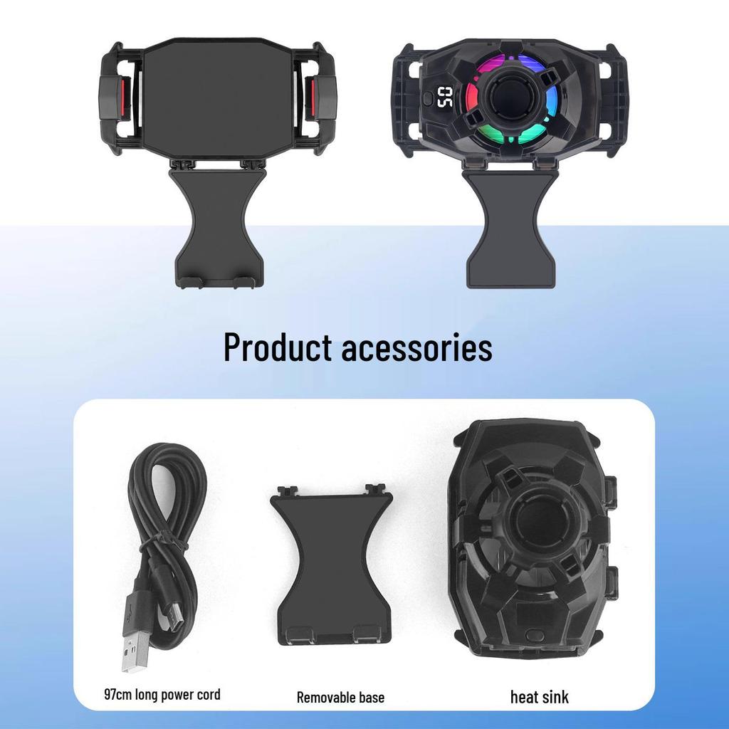 Portable Mobile Phone Cooling Stand with Silent Fan for Live Streaming and Gaming