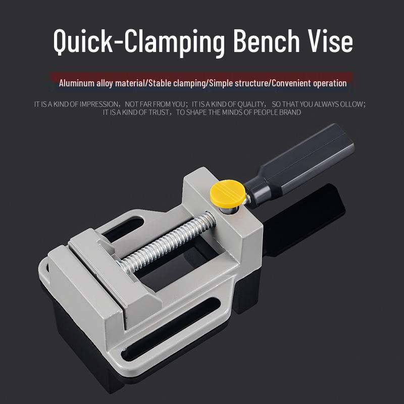 Heavy-Duty Aluminum Alloy Multifunctional Bench Vise with Flat Jaws