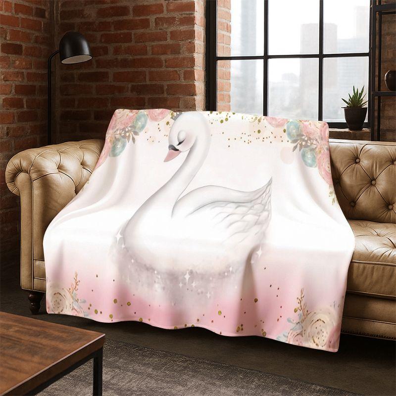 Cartoon Ballet Cute Girl Ballerina Flannel Blanket Soft Warm Blanket Throw Blanket for Bedroom Living Room Bed Travel Picnic Kid