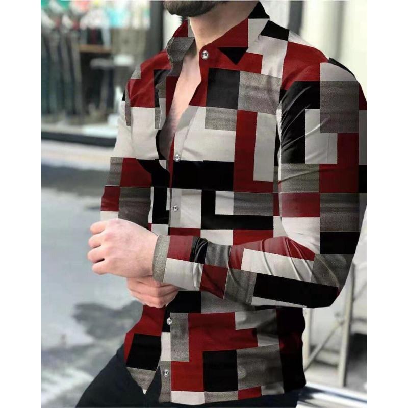 2026 Fashion Men's Prom Diamond Starry Sky Designer Luxury Cardigan Social Men's Lapel Button-up Shirt Casual Spring Autumn