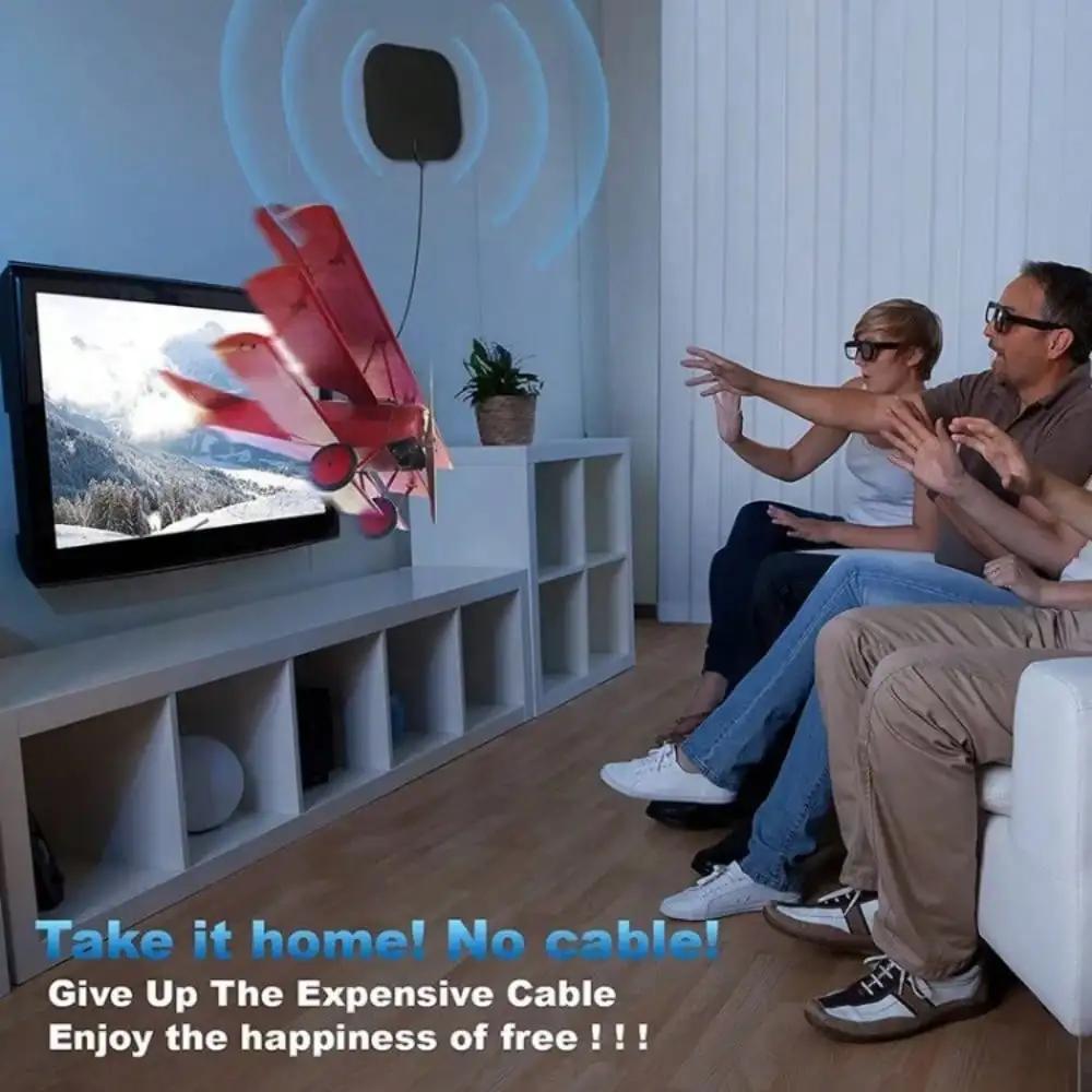 

Nueva Antena de TV para HDTV 4k 1080p Colocación en Interiores con Rango de Señal Amplificado de hasta 3600 Millas чорний