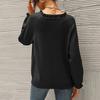 Herbst Winter Frauen Stricken Pullover Lange Sleeve Button Down Rüschen Trim Stricken Tops Einfarbig Lässige Strickwaren