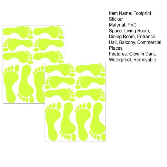 2 Sheets/Set Halloween Footprint Sticker Glow in The Dark Waterproof PVC Living Room Bedroom Office Wall Art Floor Festival