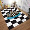 "Black White Checkered Carpet with Newcastle United Crest Design" Suitable for use as an anti-slip for living room bedroom sofas