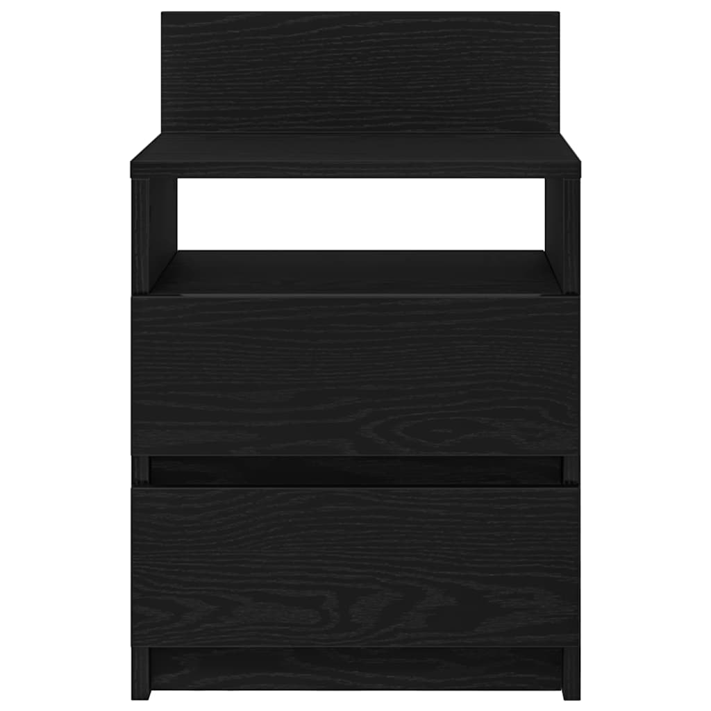 Nightstand with 2 Drawers Black 40 x 33 x 60 cm