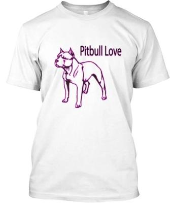 Ltd Pitbull Liebe 100% Baumwolle T-Shirt Herren T-Shirts Oberteil Hergestellt in den USA T-Shirt Tee Oberteil Unisex
