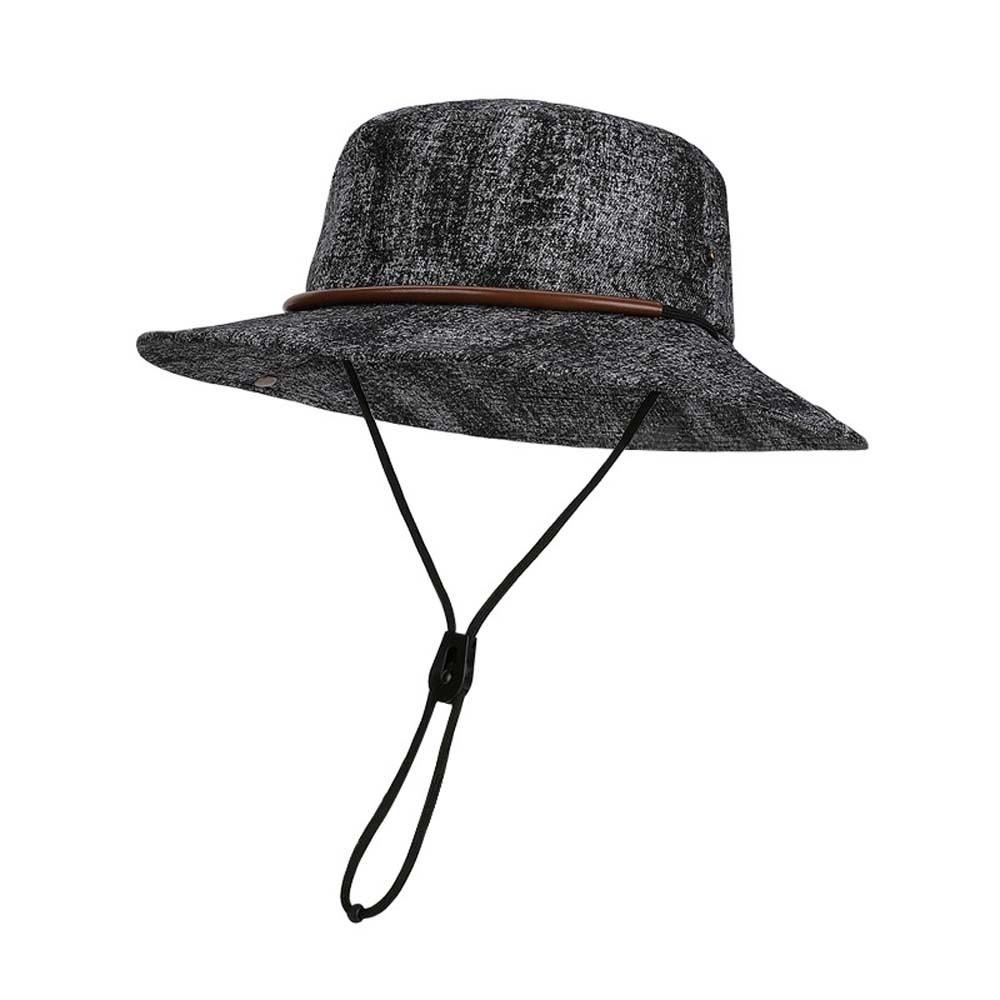Drawstring Sunshade Cowboy Hat Breathable Fishing Cap Sun Cap Sunscreen Basin Cap  Camping