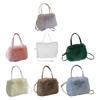 Furry Tote Bag Satchel Lightweight Cute Soft Top Handle Handbag with Adjustable Strap Crossbody Bag for Shopping Commuting Work