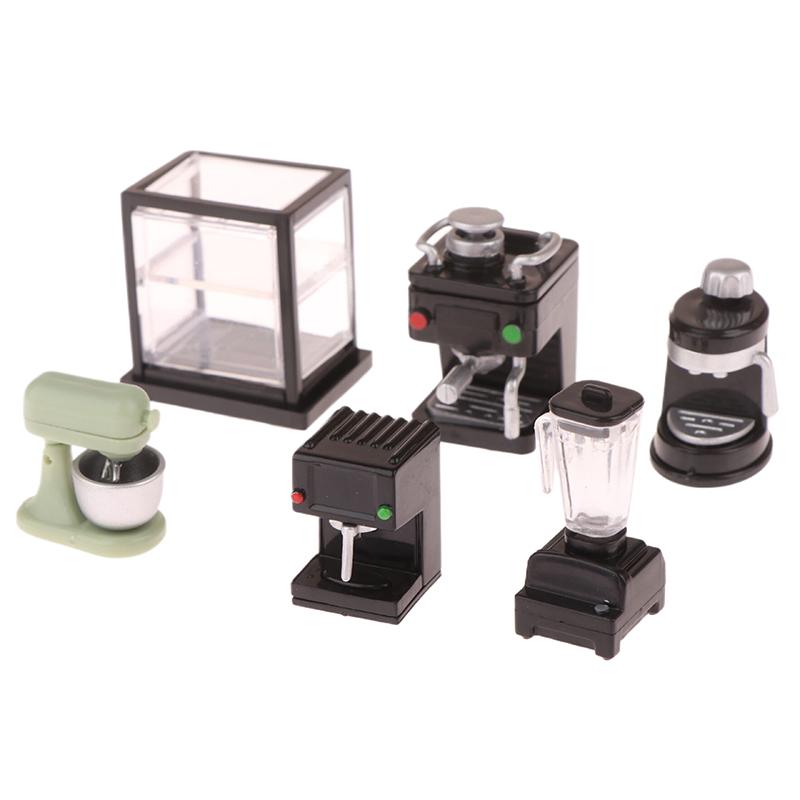 1:12 Dollhouse Miniature Furniture Coffee Maker Coffee Cup Storage Shelf Simulation Dollhouse Decor DIY Toys Doll House