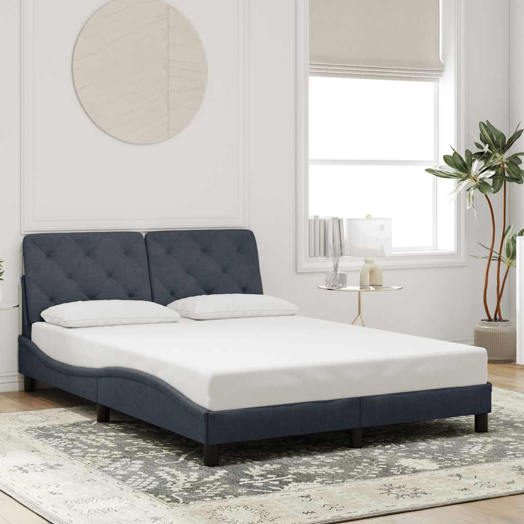 Bed Frame without Mattress Dark Grey 140 x 200 cm Velvet